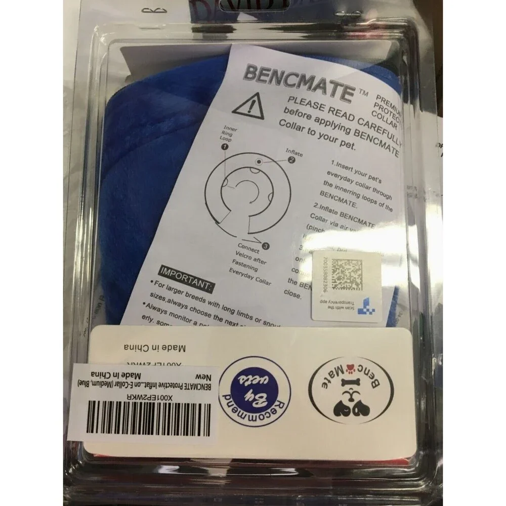 Bencmate Inflatable Dog Collar Injuries, Surgery M Neck Circumference 8-12